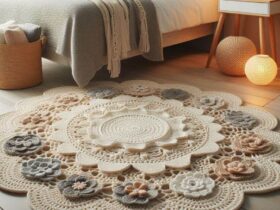 tapete de crochê para quarto