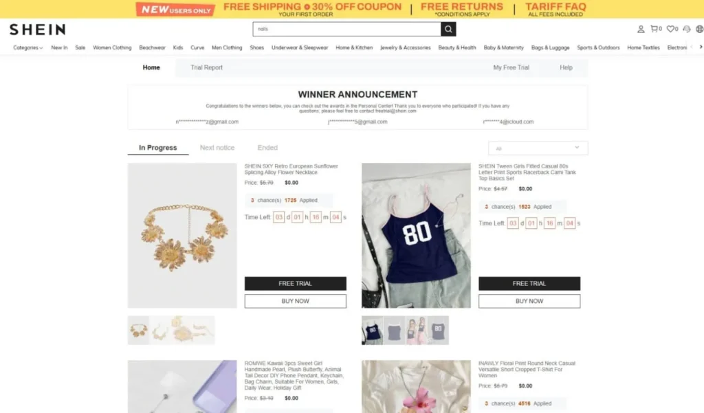 Como Conseguir Produtos Grátis na Shein: Veja Ofertas de Teste Grátis